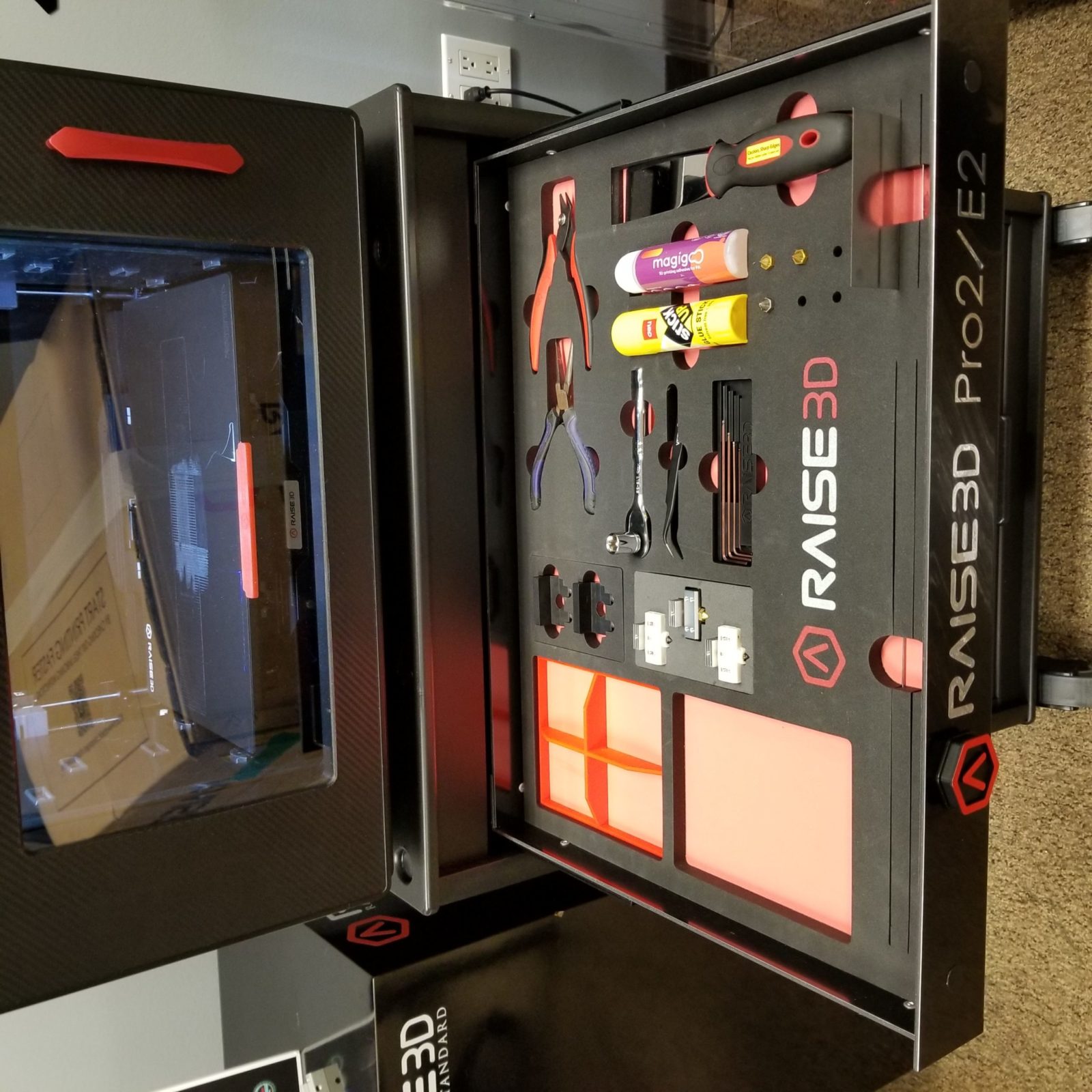 3D Printer Accessory. 3D Printer Cart Drawer with Tools