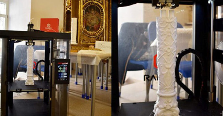 The teachers and students of ISCR repaired artworks with a Raise3D Pro 2 printer