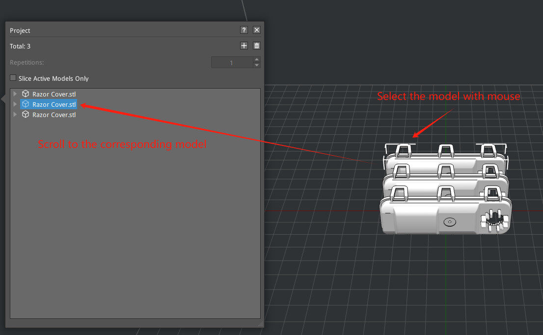 Model list automatically scrolls to the selected model